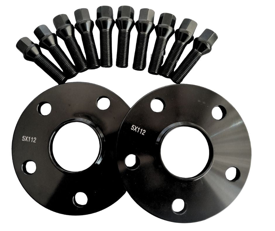 10mm Black Wheel Spacers 5/112 (Suitable for Audi/VW)