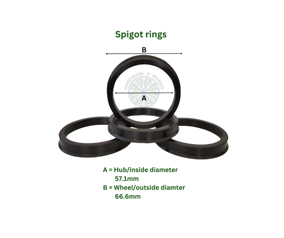 Spigot rings 57.1mm-66.6mm - set of 4
