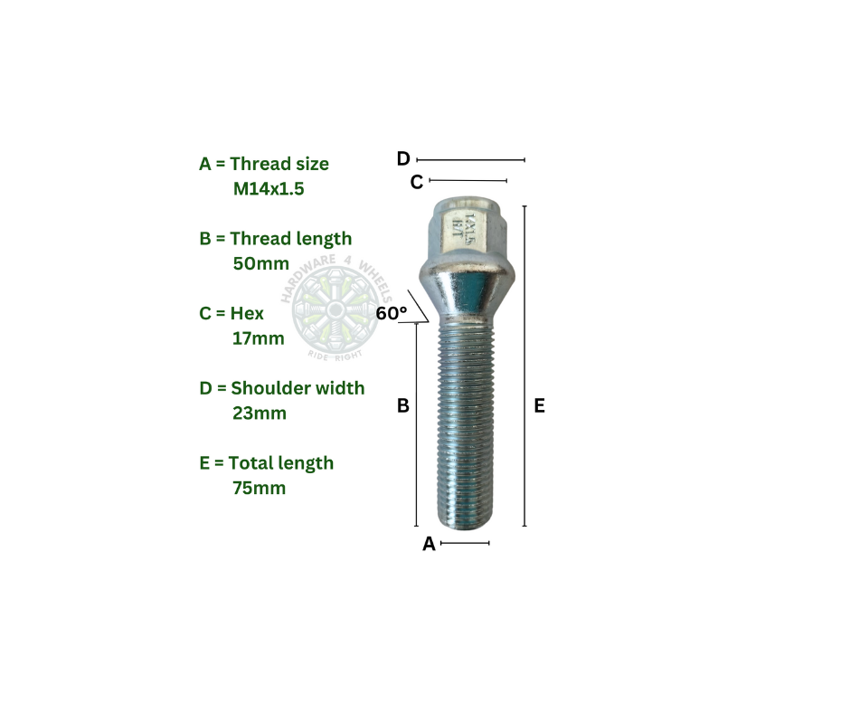 Wheel bolts M14x1.5x50mm