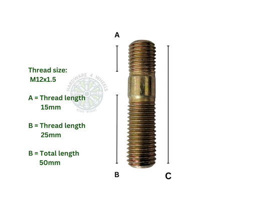 Conversion wheel studs M12x1.5