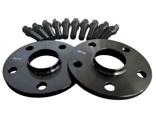 10mm Black Wheel Spacers 5/112 (Suitable for Audi/VW)