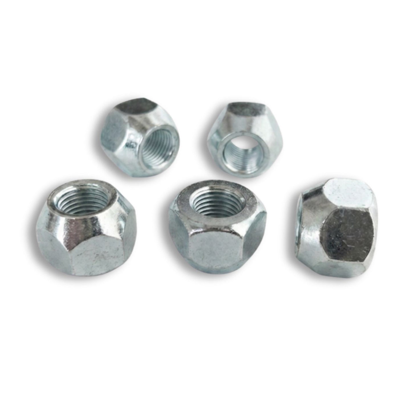M12x1.25 Conical Open End Wheel Nut (21mm Hex - Zinc Plated)