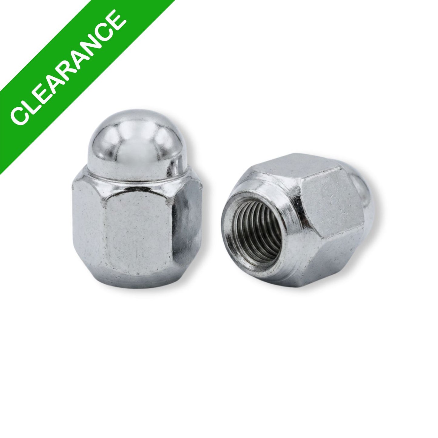 M12x1.5 Short Acorn Closed End Wheel Nut (21mm Hex - Chrome Finish - 29mm Length)