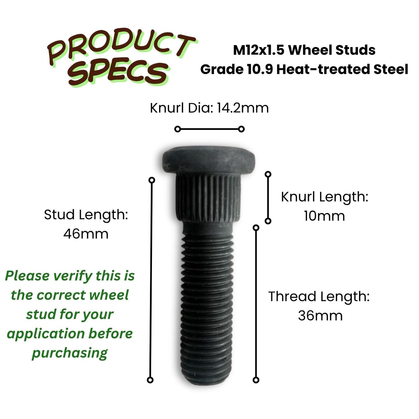 Wheel studs M12x1.5