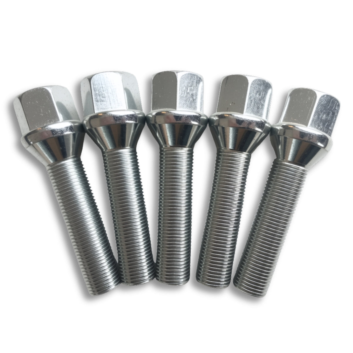 M14x1.25 Extended Cone Seat Wheel Bolt | 50mm Thread Length | 19mm Hex | Silver Zinc Plated