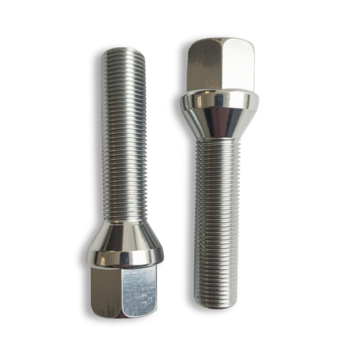M14x1.25 Extended Cone Seat Wheel Bolt | 50mm Thread Length | 19mm Hex | Silver Zinc Plated