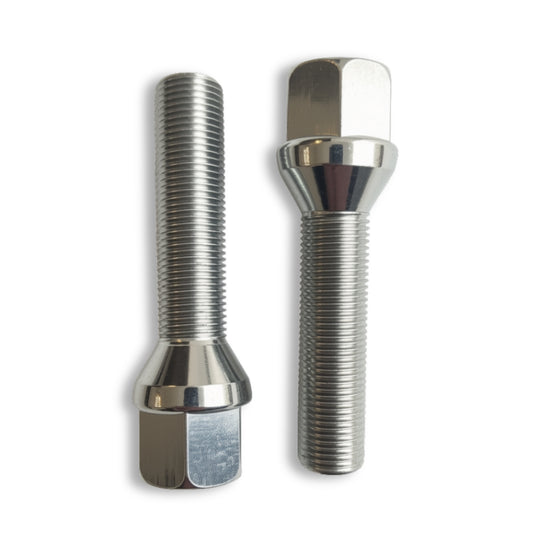 M14x1.25 Extended Cone Seat Wheel Bolt | 50mm Thread Length | 19mm Hex | Silver Zinc Plated
