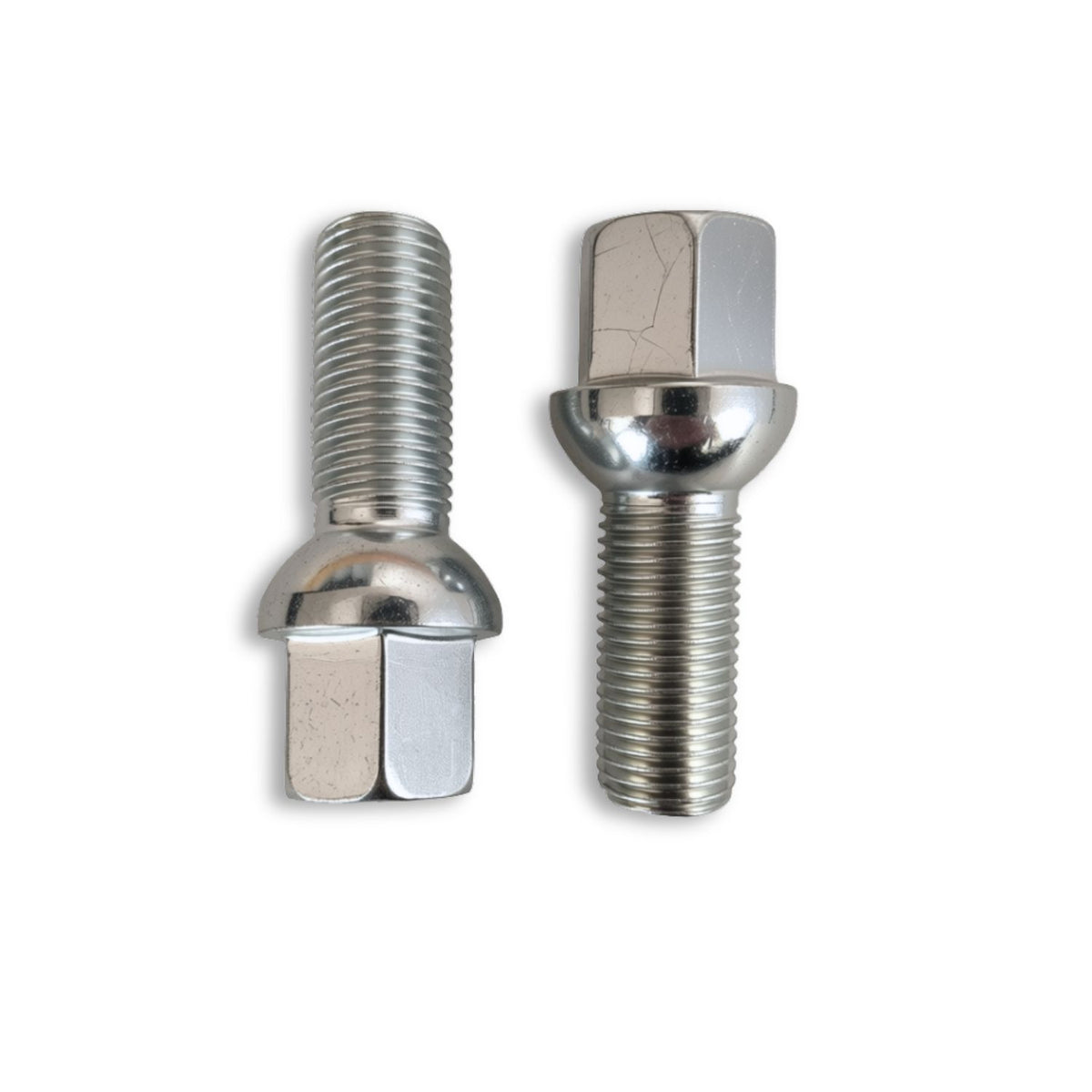 M14x1.5 Ball Seat Wheel Bolt | 30mm Thread Length | 17mm Hex | Silver Zinc Plated