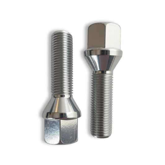 M14x1.5 Extended Cone Seat Wheel Bolt | 40mm Thread Length | 19mm Hex | Silver Zinc Plated