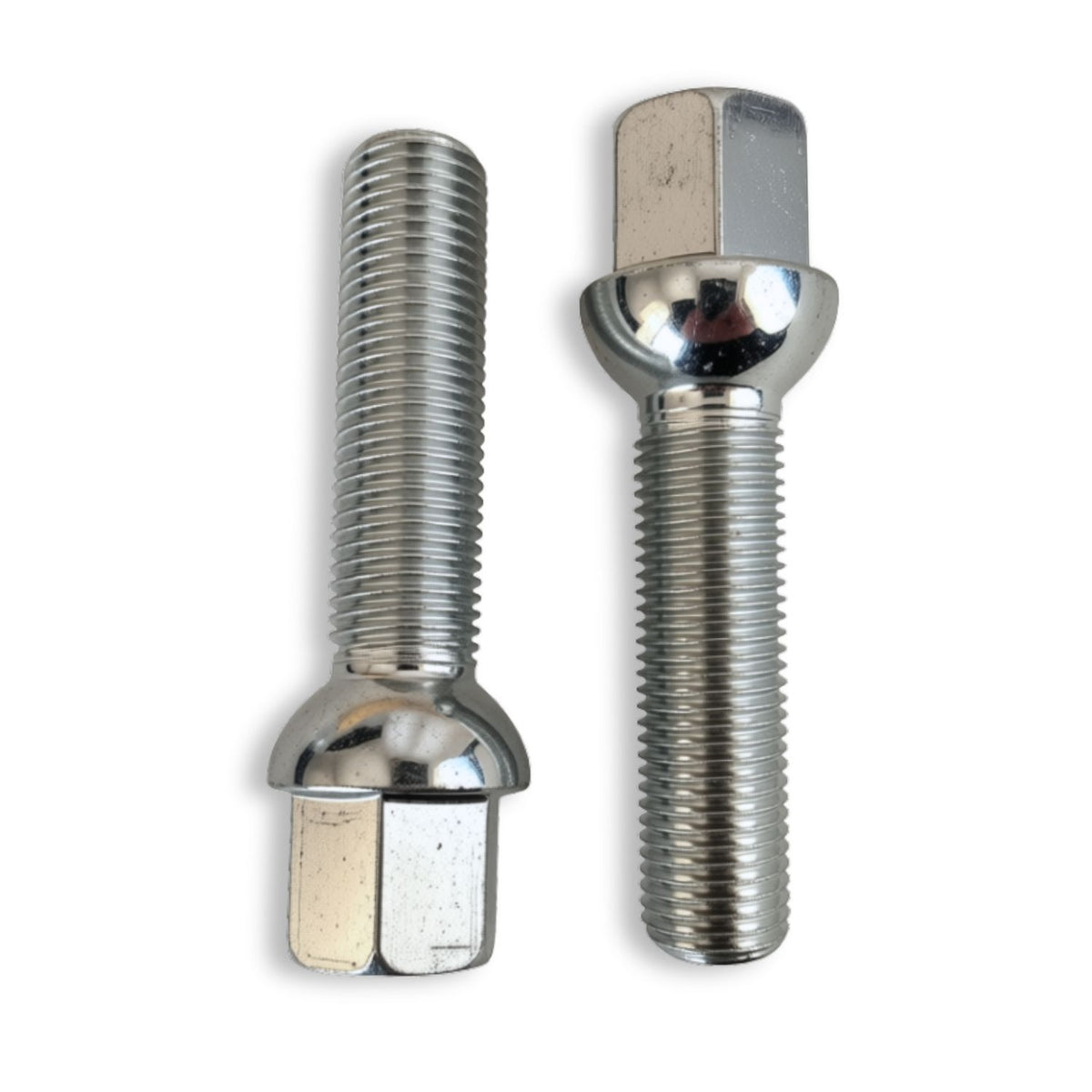 M14x1.5 Ball Seat Extended Wheel Bolt | 50mm Thread Length | 17mm Hex | Silver Zinc Plated