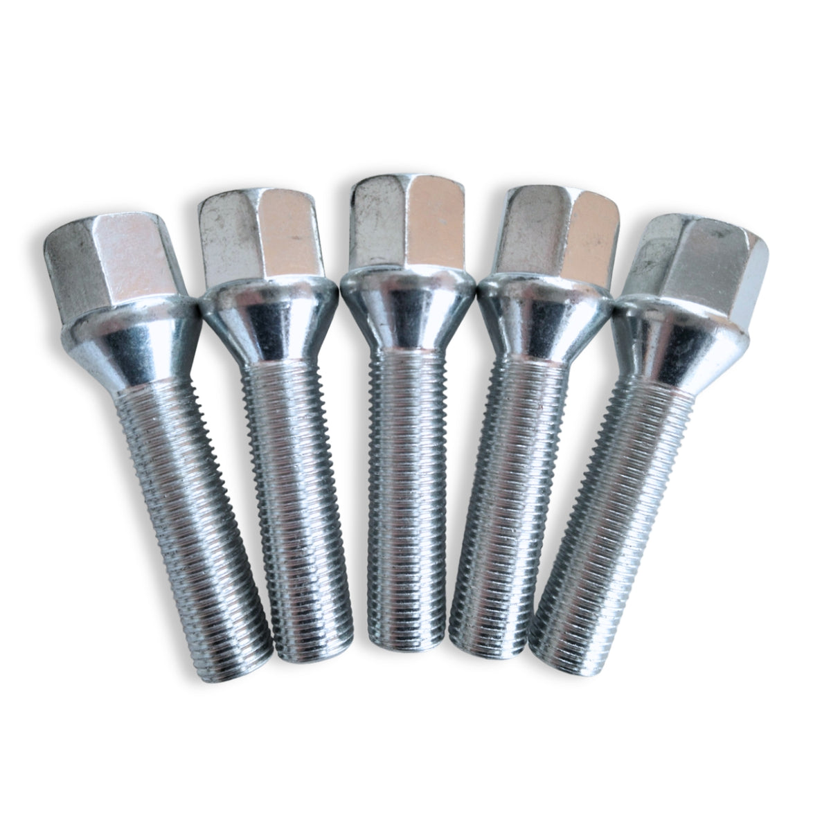 M14x1.5 Extra-Long Cone Seat Wheel Bolt | 50mm Thread Length | 19mm Hex | Silver Zinc Plated