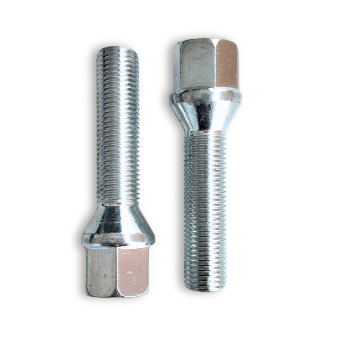 M14x1.5 Extra-Long Cone Seat Wheel Bolt | 50mm Thread Length | 19mm Hex | Silver Zinc Plated