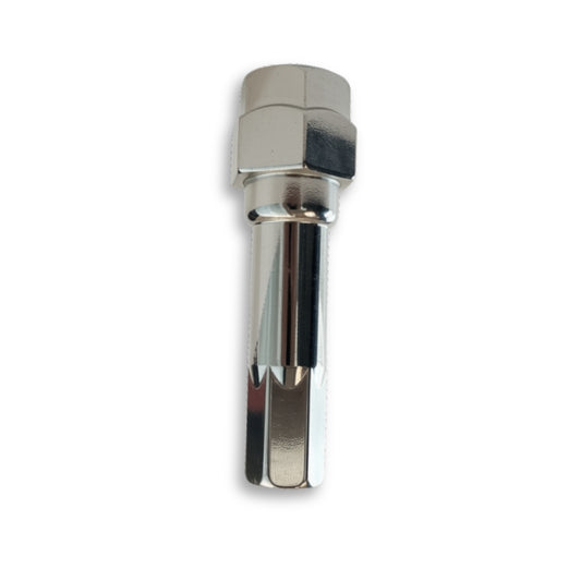 Tuner Key Adapter 6 Point 12mm | Dual Socket Drive (17mm & 19mm Hex) | Silver Zinc Plated