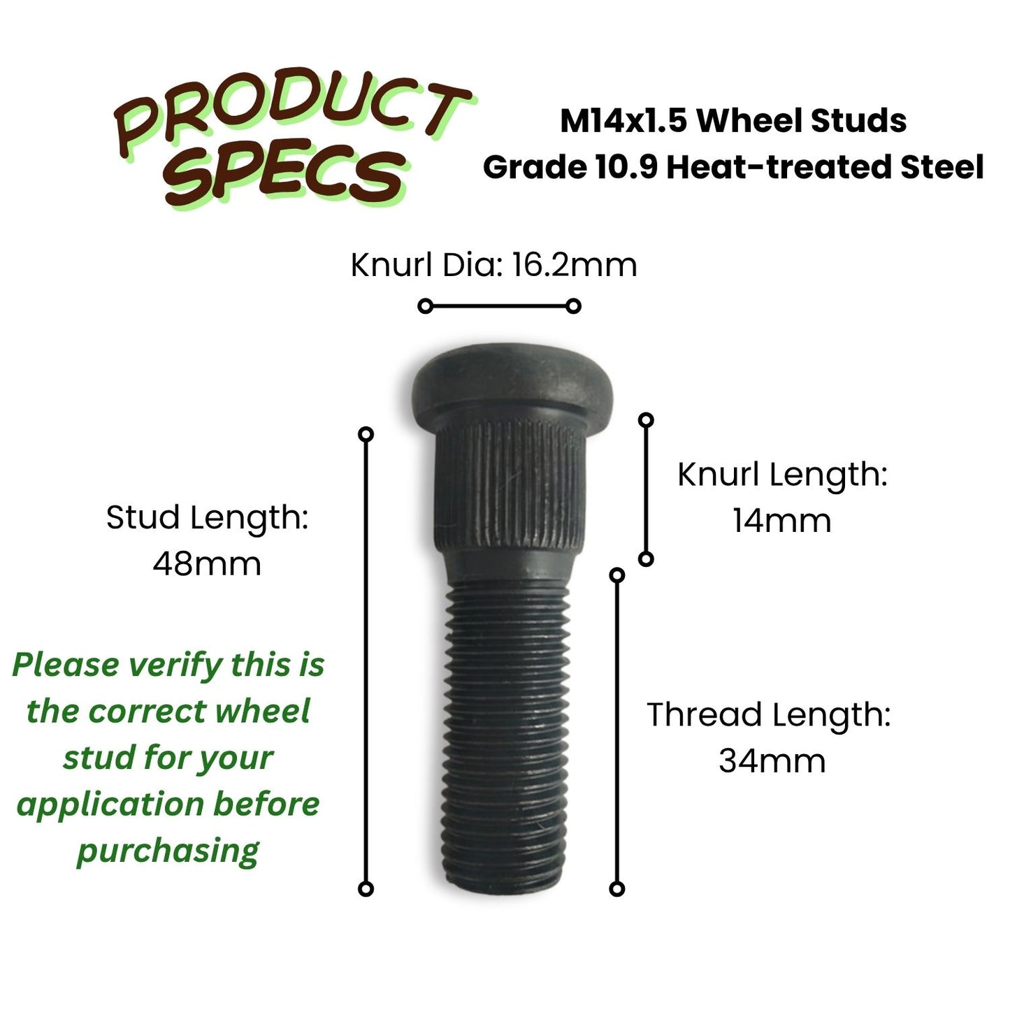 Wheel studs M14x1.5