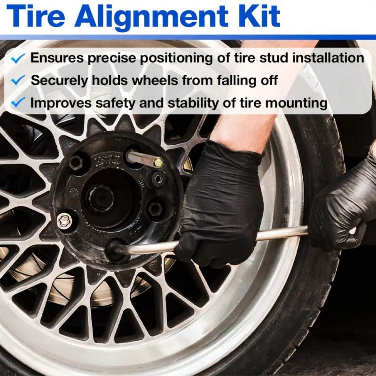 Universal Wheel Hanger Alignment Guide Tool Kit | 10-Piece Mechanical Fitment Set - For Easy Wheel & Tyre Installation (M12x1.25, M12x1.5, M14x1.25, M14x1.5, M15x1.25)