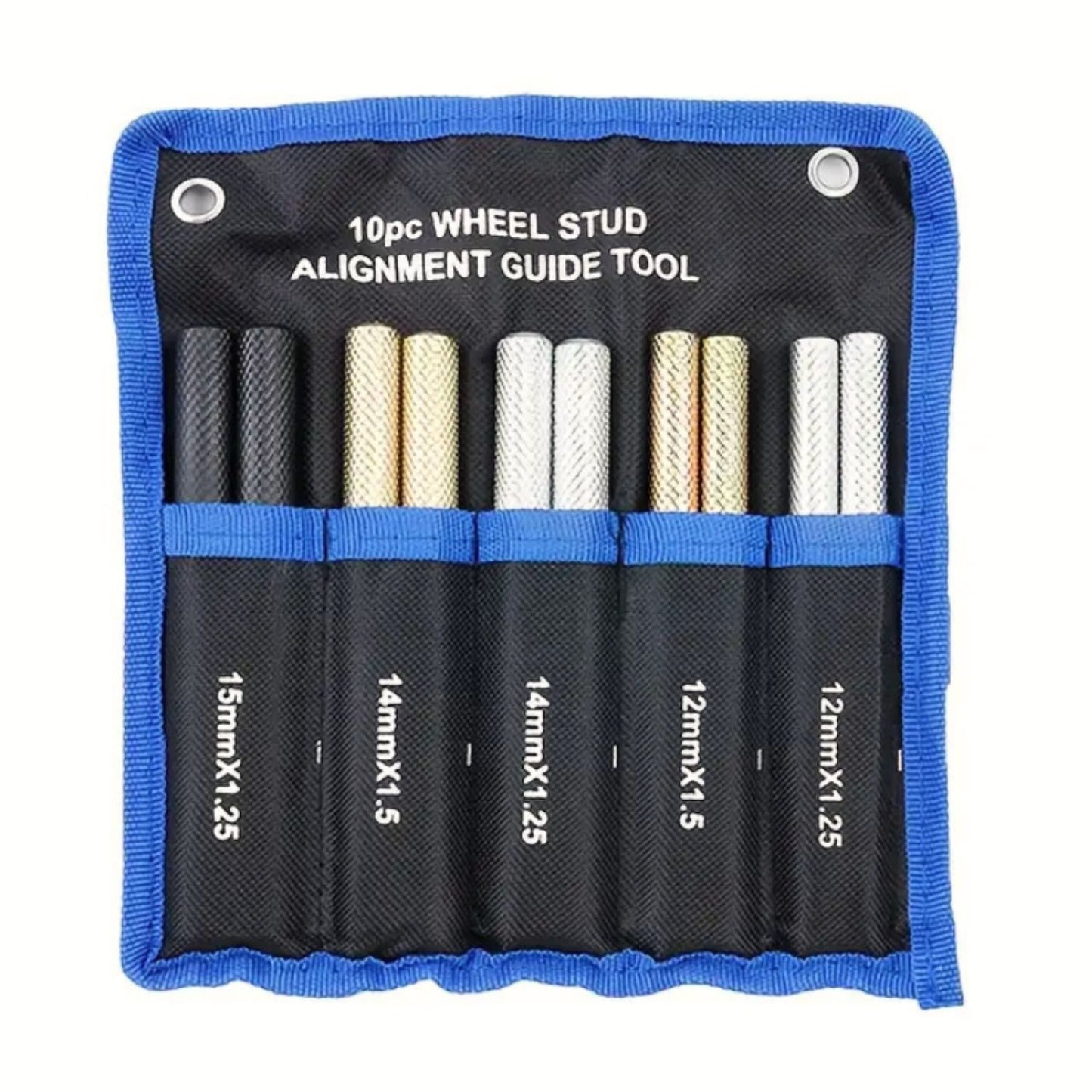 Universal Wheel Hanger Alignment Guide Tool Kit | 10-Piece Mechanical Fitment Set - For Easy Wheel & Tyre Installation (M12x1.25, M12x1.5, M14x1.25, M14x1.5, M15x1.25)
